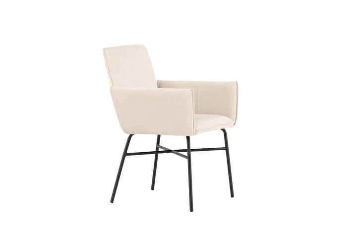 Venture Home Petra Dining Chair - Black /  Beige Velvet