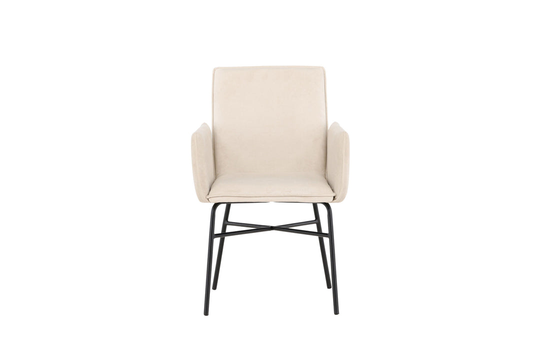 Venture Home Petra Dining Chair - Black /  Beige Velvet