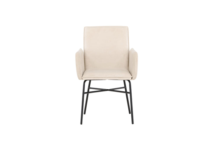 Venture Home Petra Dining Chair - Black /  Beige Velvet