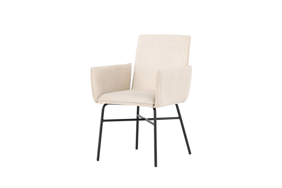 Venture Home Petra Dining Chair - Black /  Beige Velvet