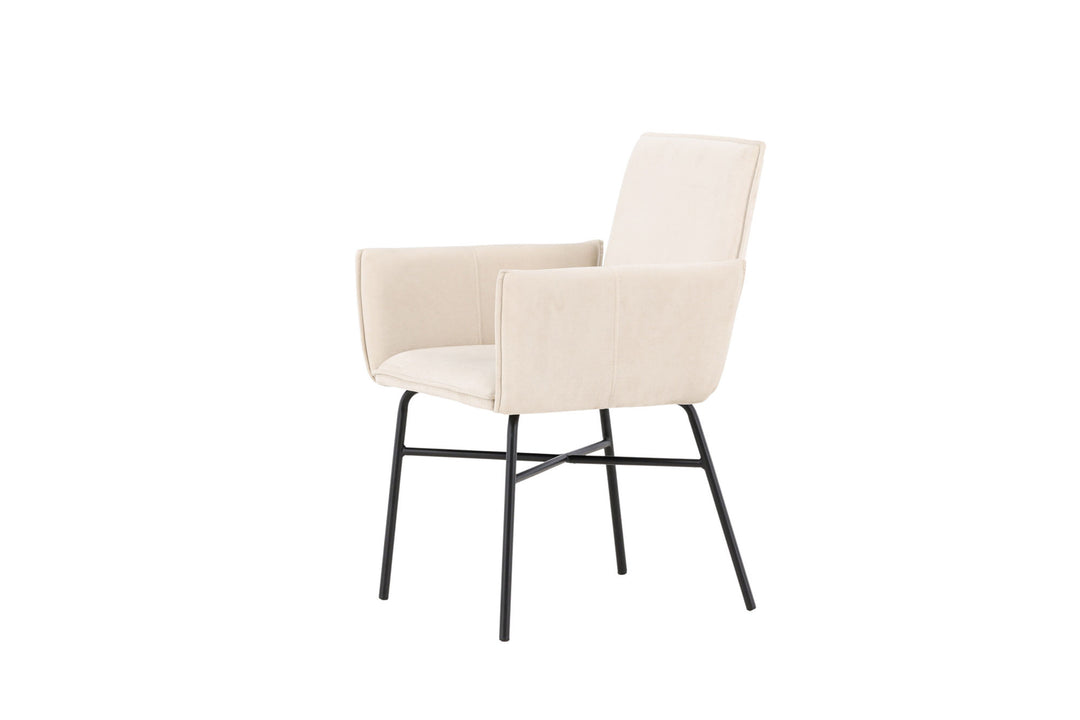 Venture Home Petra Dining Chair - Black /  Beige Velvet