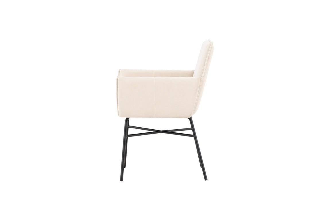 Venture Home Petra Dining Chair - Black /  Beige Velvet