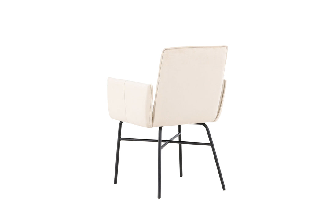 Venture Home Petra Dining Chair - Black /  Beige Velvet