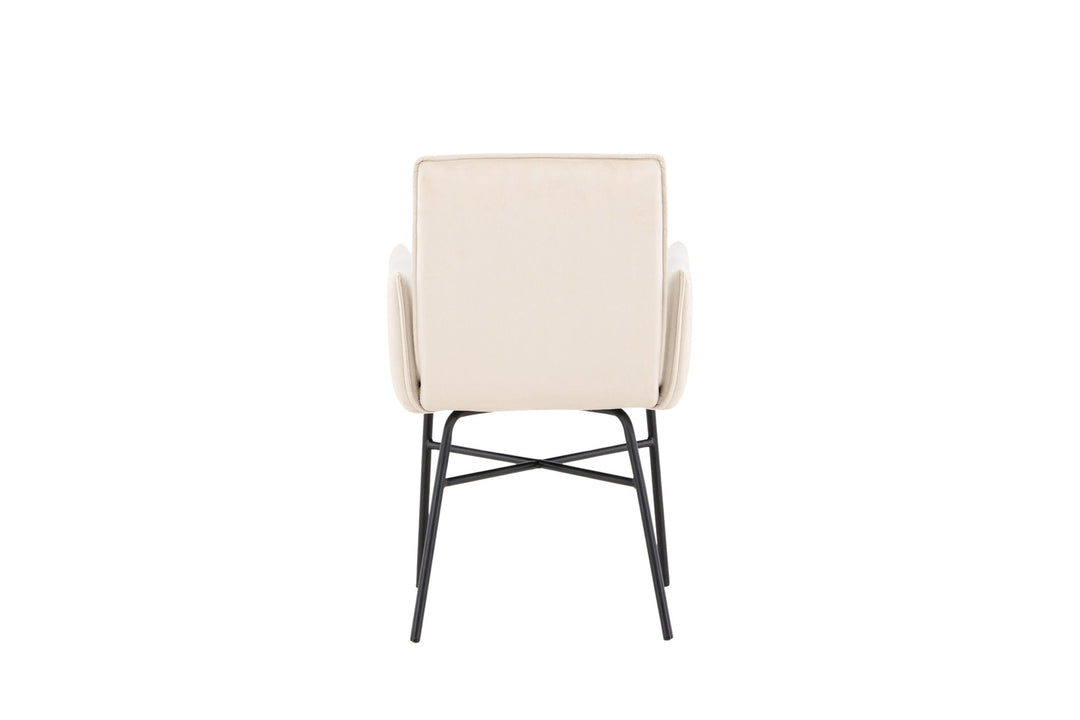 Venture Home Petra Dining Chair - Black /  Beige Velvet