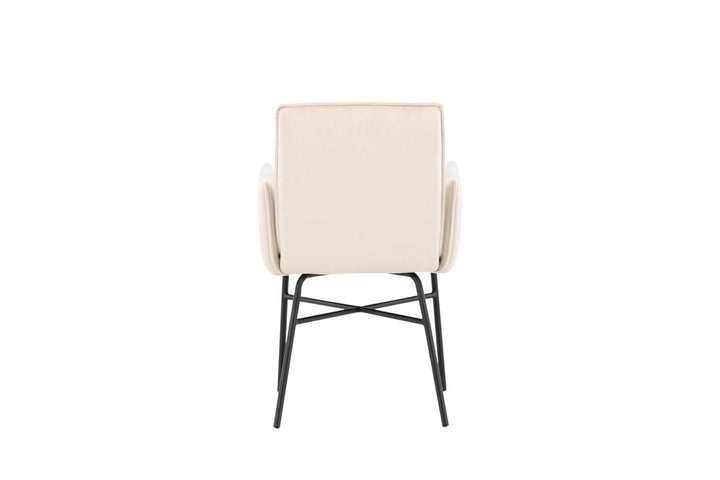Venture Home Petra Dining Chair - Black /  Beige Velvet