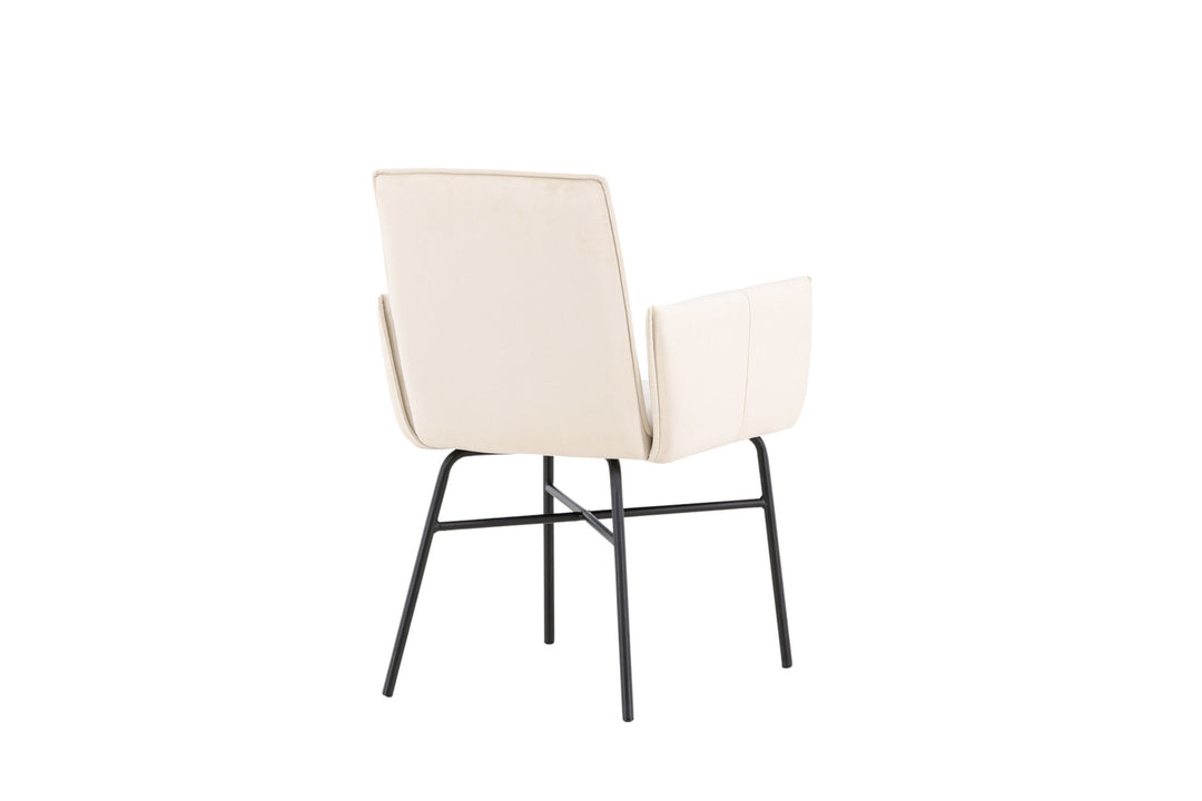 Venture Home Petra Dining Chair - Black /  Beige Velvet