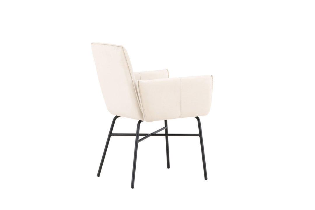 Venture Home Petra Dining Chair - Black /  Beige Velvet