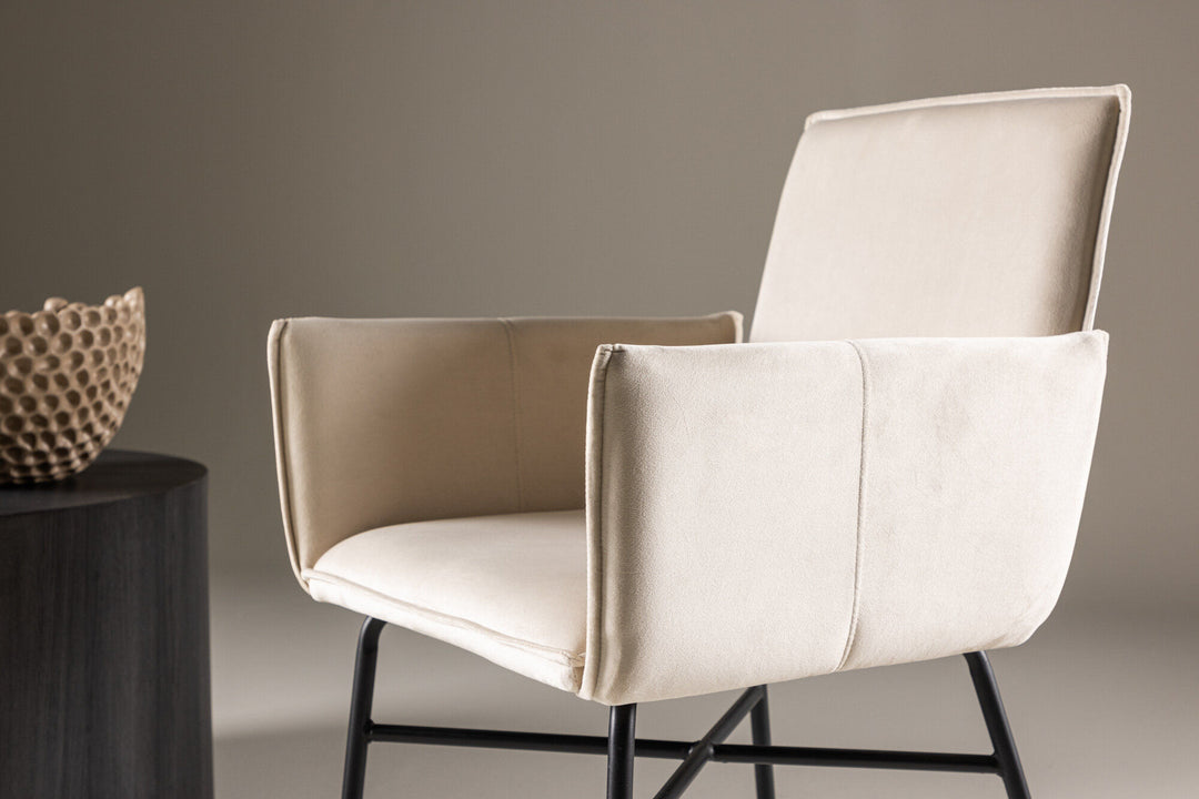 Venture Home Petra Dining Chair - Black /  Beige Velvet