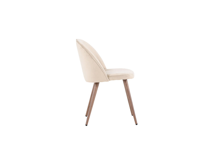 Venture Home Velvet  Dining Chair 2-pack - Woodlook / Beige Polyester velvet