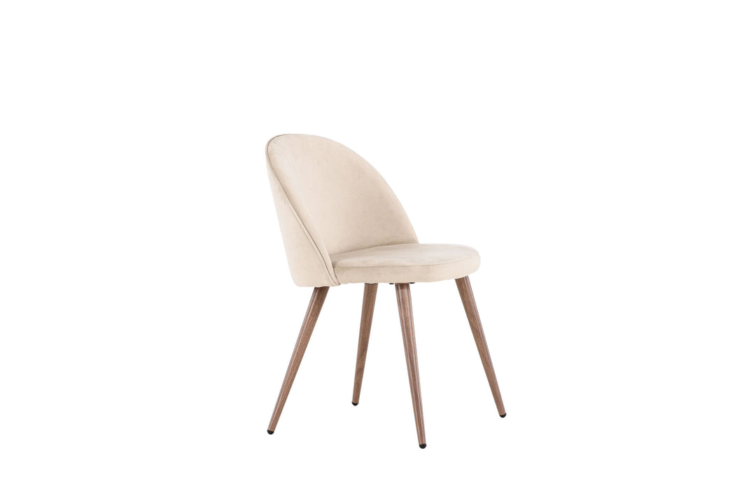 Venture Home Velvet  Dining Chair 2-pack - Woodlook / Beige Polyester velvet