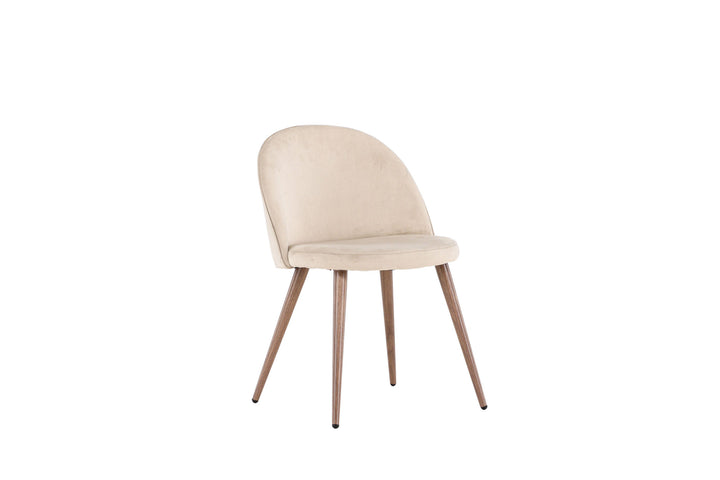 Venture Home Velvet  Dining Chair 2-pack - Woodlook / Beige Polyester velvet
