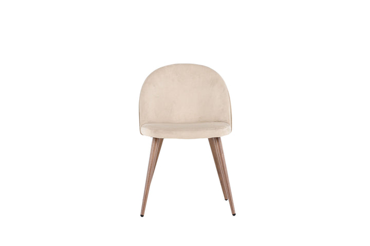 Venture Home Velvet  Dining Chair 2-pack - Woodlook / Beige Polyester velvet