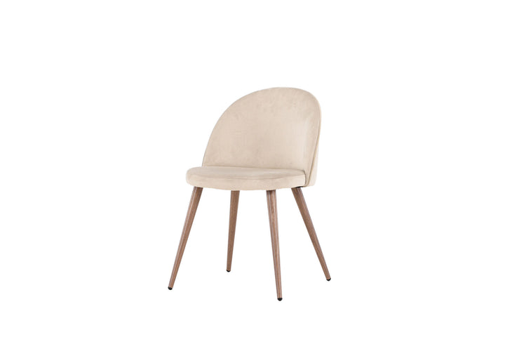 Venture Home Velvet  Dining Chair 2-pack - Woodlook / Beige Polyester velvet
