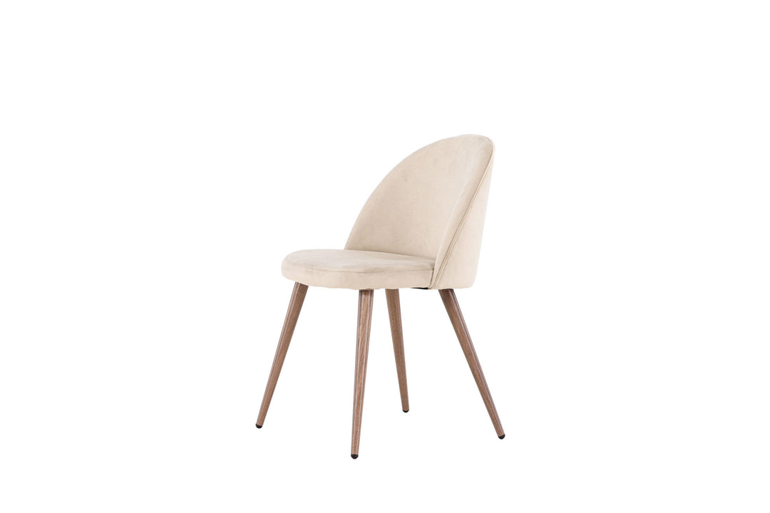 Venture Home Velvet  Dining Chair 2-pack - Woodlook / Beige Polyester velvet