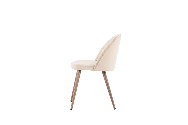 Venture Home Velvet  Dining Chair 2-pack - Woodlook / Beige Polyester velvet