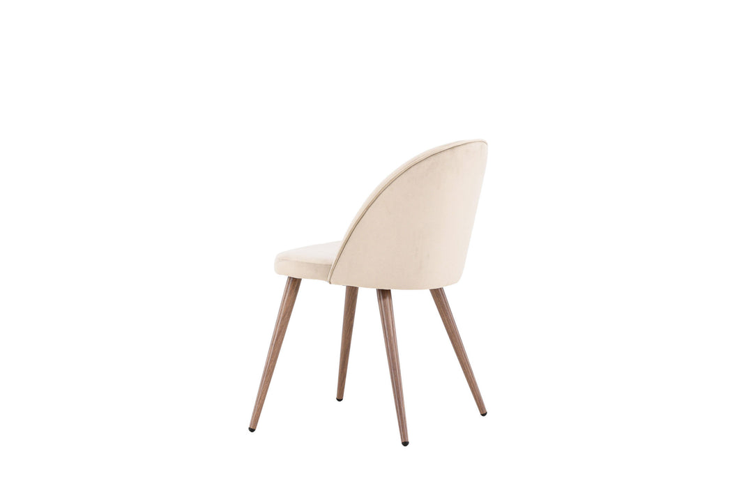 Venture Home Velvet  Dining Chair 2-pack - Woodlook / Beige Polyester velvet