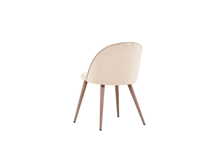 Venture Home Velvet  Dining Chair 2-pack - Woodlook / Beige Polyester velvet