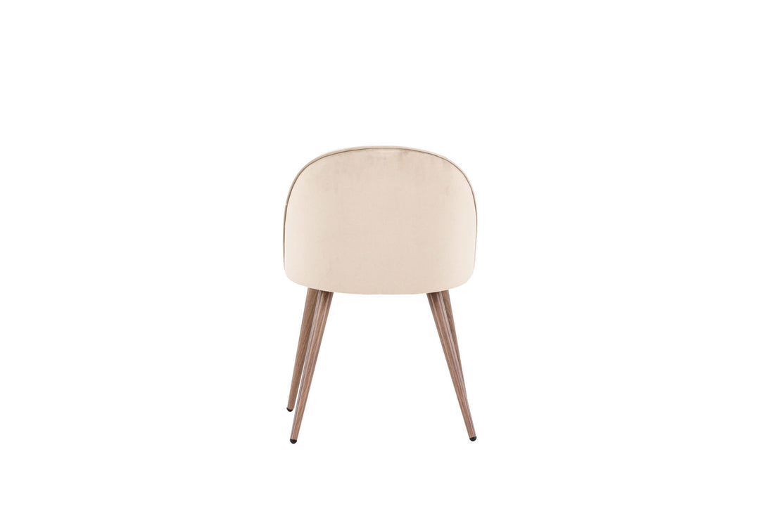 Venture Home Velvet  Dining Chair 2-pack - Woodlook / Beige Polyester velvet