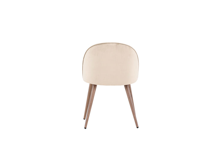 Venture Home Velvet  Dining Chair 2-pack - Woodlook / Beige Polyester velvet