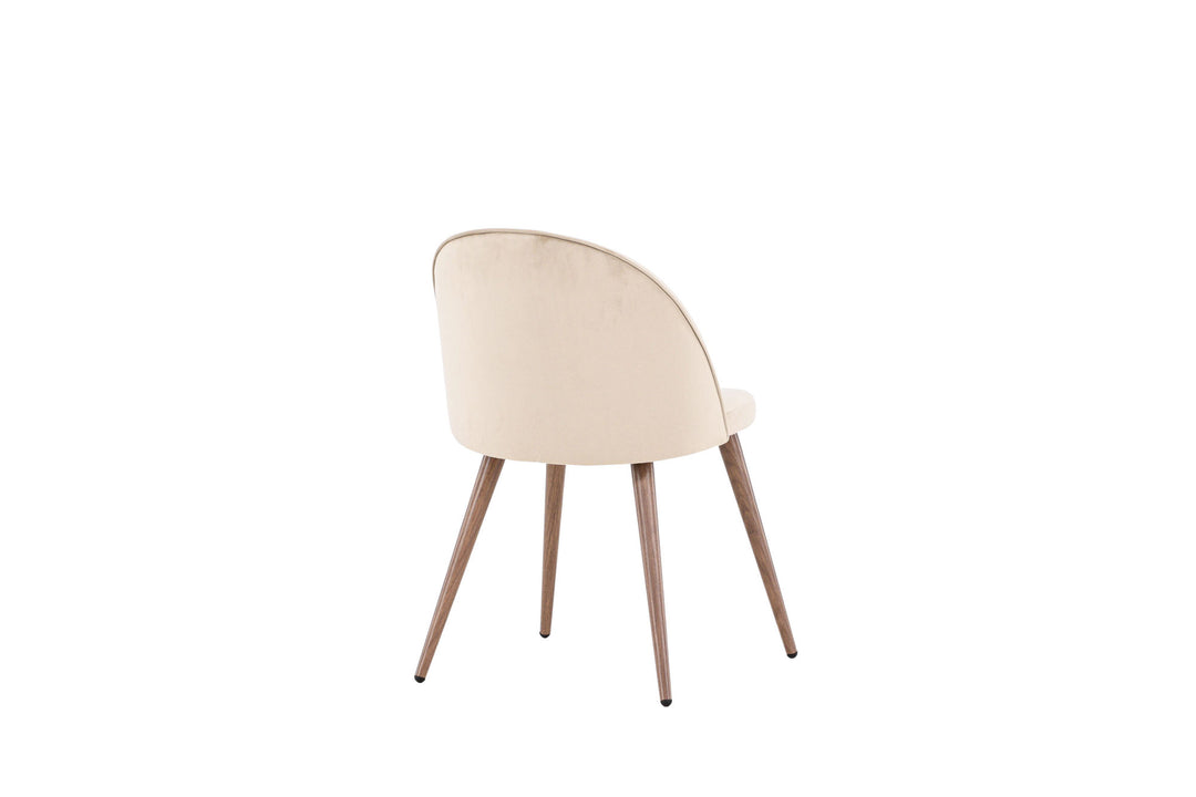 Venture Home Velvet  Dining Chair 2-pack - Woodlook / Beige Polyester velvet