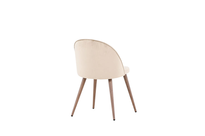 Venture Home Velvet  Dining Chair 2-pack - Woodlook / Beige Polyester velvet