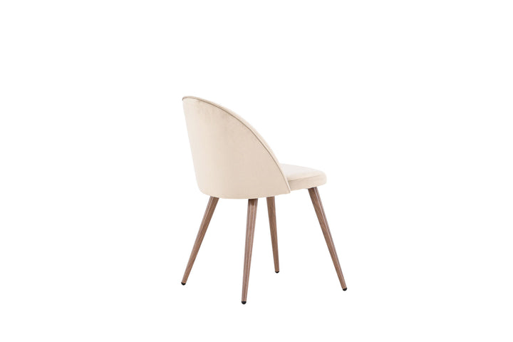 Venture Home Velvet  Dining Chair 2-pack - Woodlook / Beige Polyester velvet