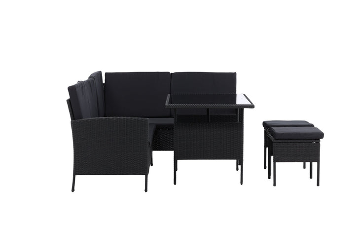 Venture Home Knock - Corner Sofa- Black/Black - Wicker -