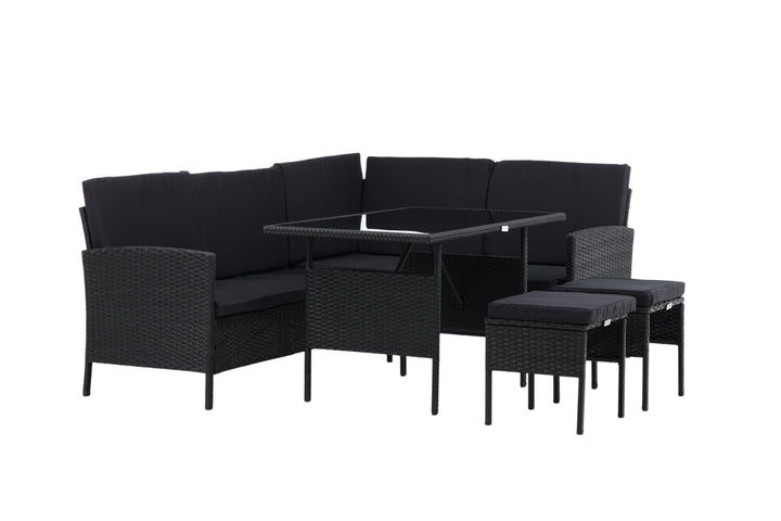 Venture Home Knock - Corner Sofa- Black/Black - Wicker -