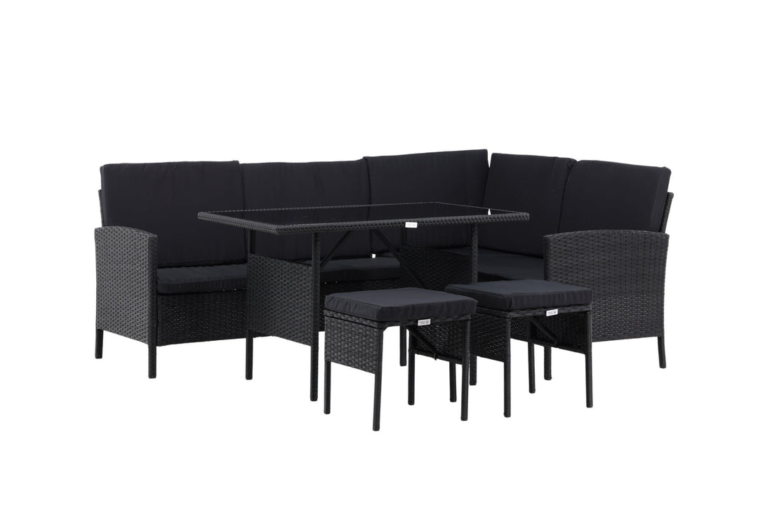 Venture Home Knock - Corner Sofa- Black/Black - Wicker -