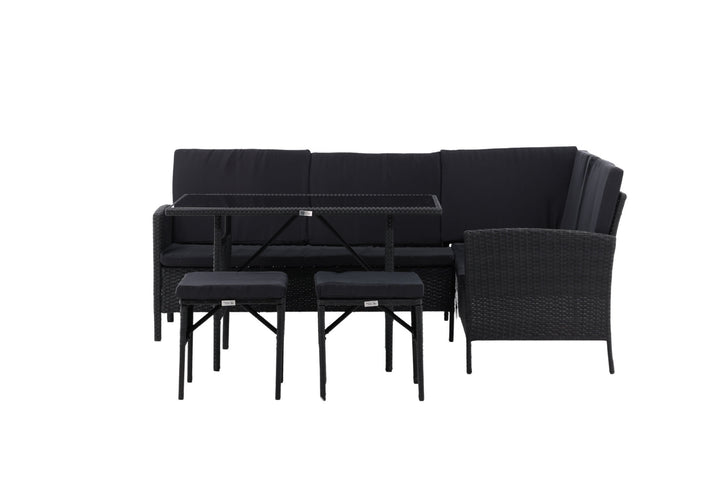 Venture Home Knock - Corner Sofa- Black/Black - Wicker -