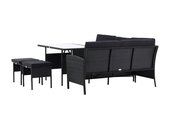 Venture Home Knock - Corner Sofa- Black/Black - Wicker -