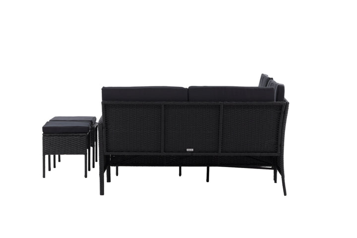 Venture Home Knock - Corner Sofa- Black/Black - Wicker -