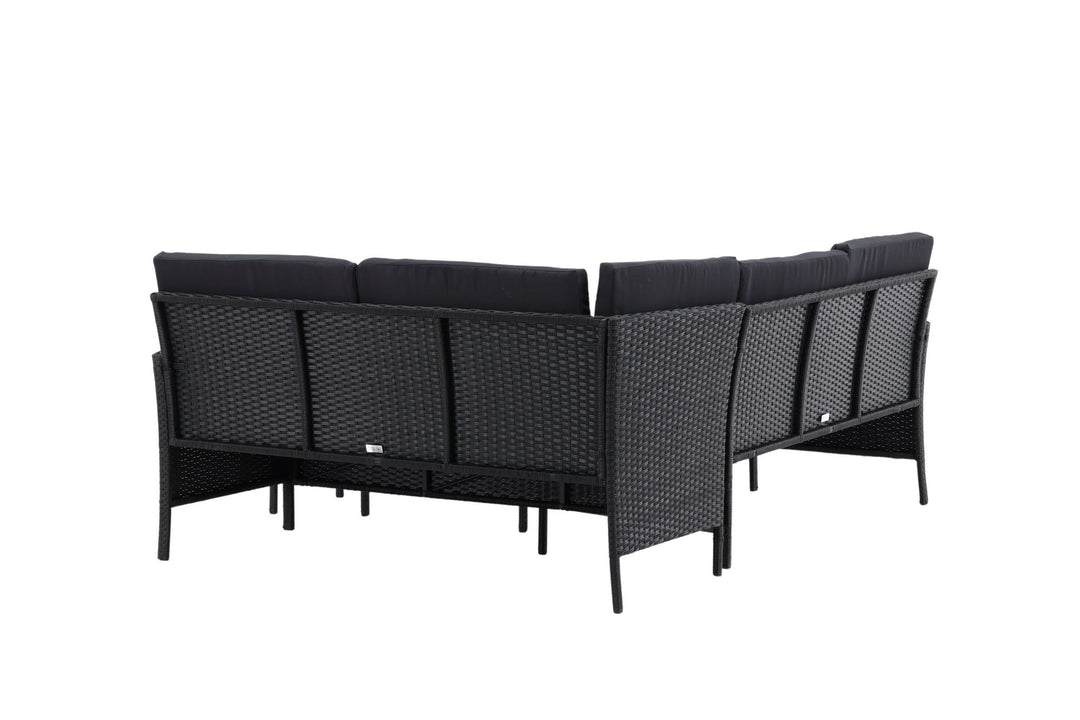Venture Home Knock - Corner Sofa- Black/Black - Wicker -