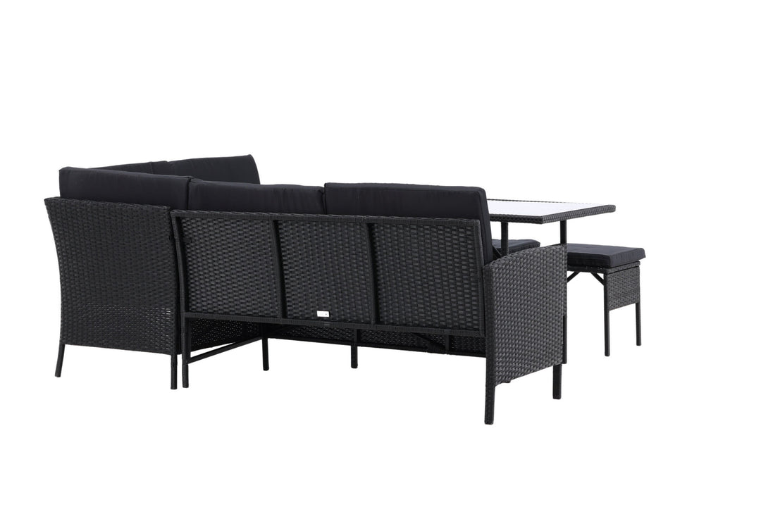 Venture Home Knock - Corner Sofa- Black/Black - Wicker -
