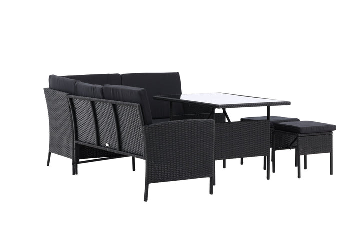 Venture Home Knock - Corner Sofa- Black/Black - Wicker -