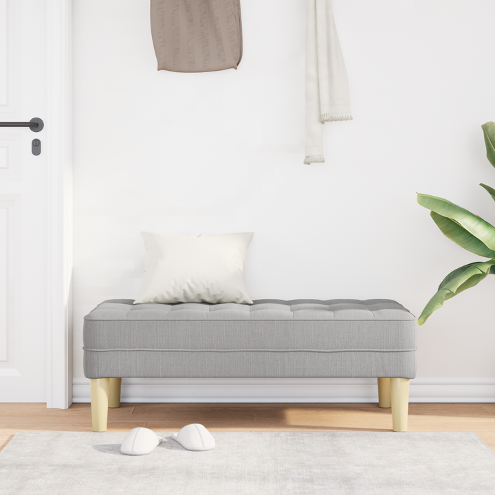 bænk med pude Skygrå 113 x 57 x 39 cm Stof