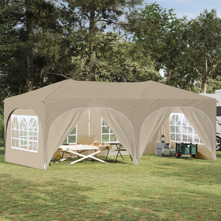 Pop-up Festtelt 575 x 288 x 245 cm Cremefarvet Oxford stof