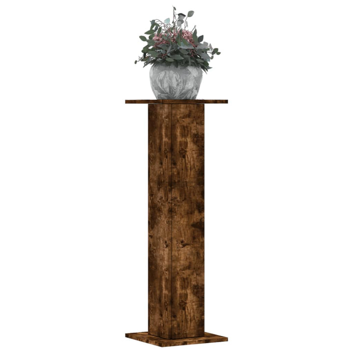 plantestativer 2 stk. 30x30x95 cm konstrueret træ røget eg