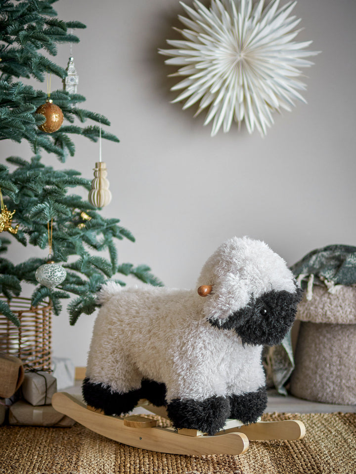 Bloomingville MINI Dolly Gyngehest, Får, Hvid, Polyester