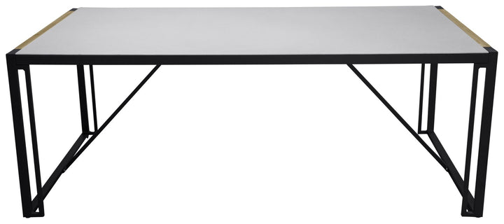 Venture Home Texas Dining Table 200*100 - Black Alu / Teak / Grey Spray stone