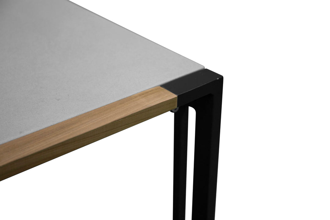 Venture Home Texas Dining Table 200*100 - Black Alu / Teak / Grey Spray stone