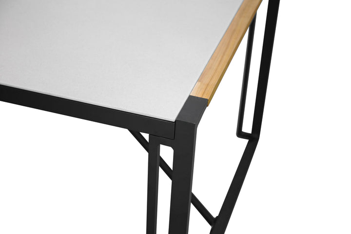 Venture Home Texas Dining Table 200*100 - Black Alu / Teak / Grey Spray stone