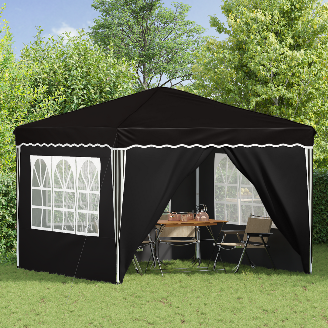 Pop-up Festtelt 288 x 288 x 245 cm Sort Oxford stof