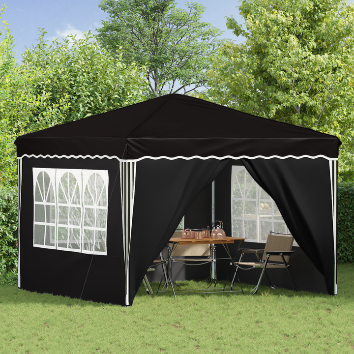 Pop-up Festtelt 288 x 288 x 245 cm Sort Oxford stof