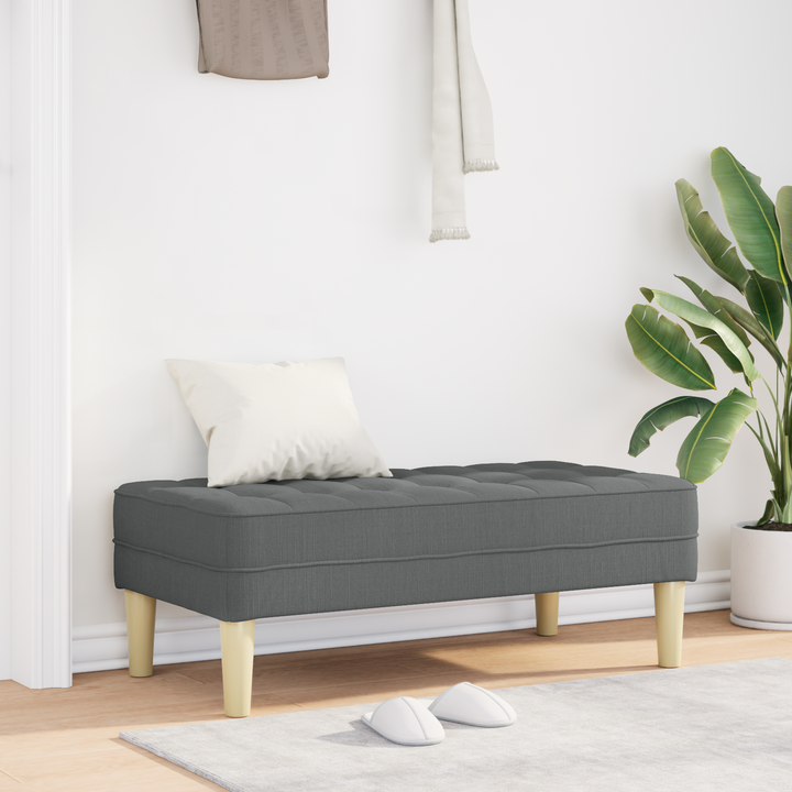bænk med pude Mørkegrå 113 x 57 x 39 cm Stof