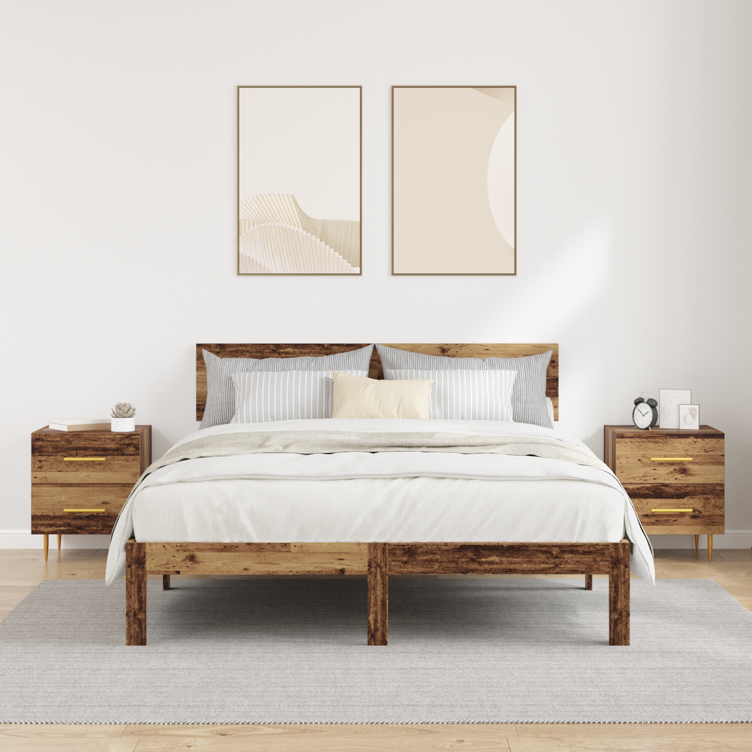 Natskab 2 pcs Gammelt træ 40 x 35 x 47,5 cm Konstrueret træ