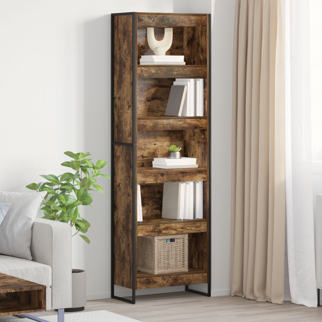 Bogskab 60 x 30 x 189,5 cm Konstrueret træ Røget Eg