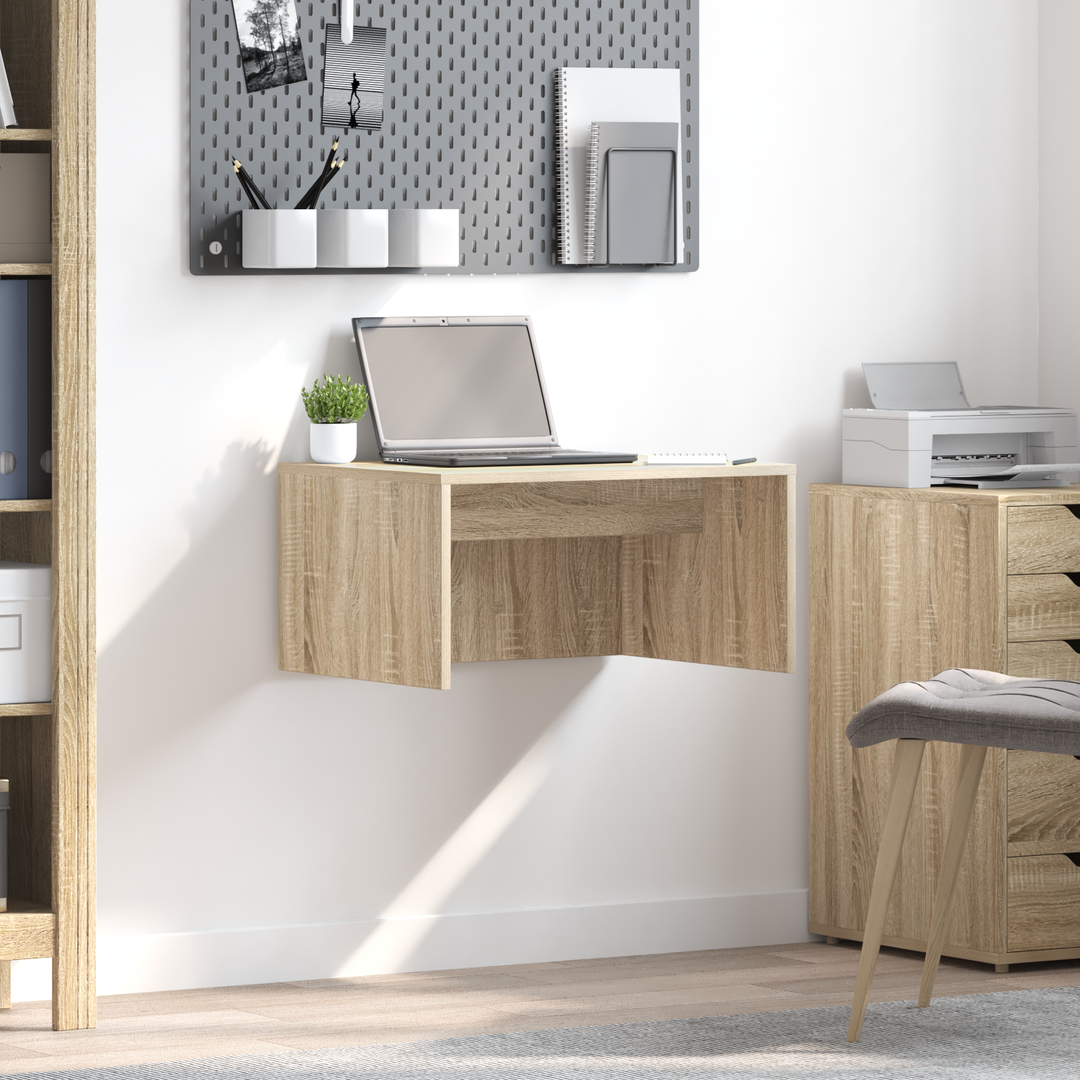 Væghængt skrivebord Sonoma eg 60 x 45 x 30 cm Konstrueret træ