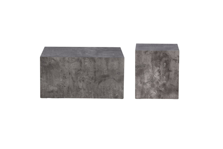Venture Home York High Sofa Table - Grey / Marble look MDF +York Low Sofa Table - Grey / Marble look MDF _1