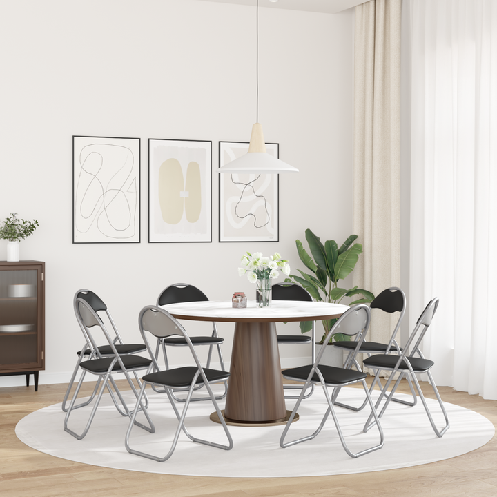 Sammenklappelig stol 8 pcs Sort og grå 48 x 43,5 x 81 cm